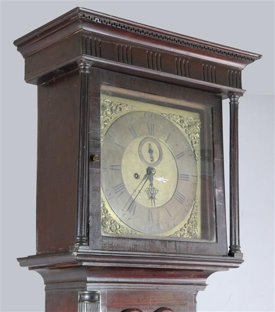 John Smith of Dublin. A George III mahogany and marquetry inlaid 8 day longcase clock 7ft 3in.
